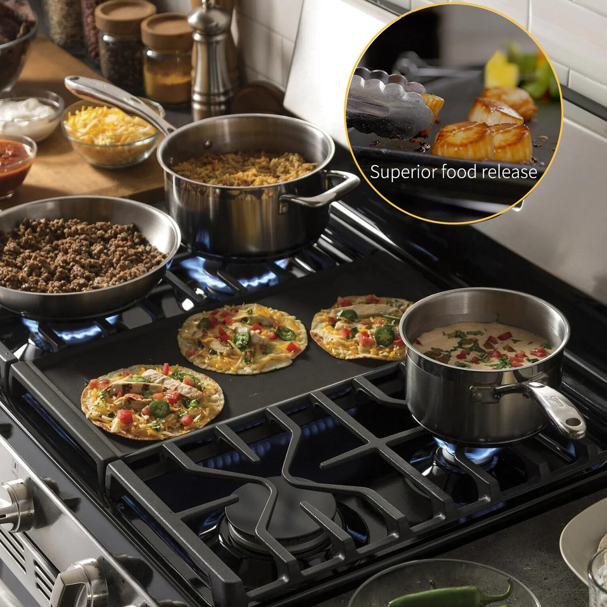 Allstare wb31x24998 cast-iron griddle offers durable high-heat surface.