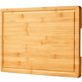 Allsum bamboo cutting board with large 18x12 surface for stable prep.