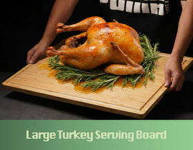 Allsum bamboo cutting board pre-seasoned with mineral oil for smooth use.