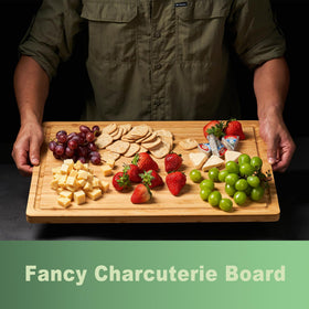 Allsum bamboo cutting board reversible design for versatile use.
