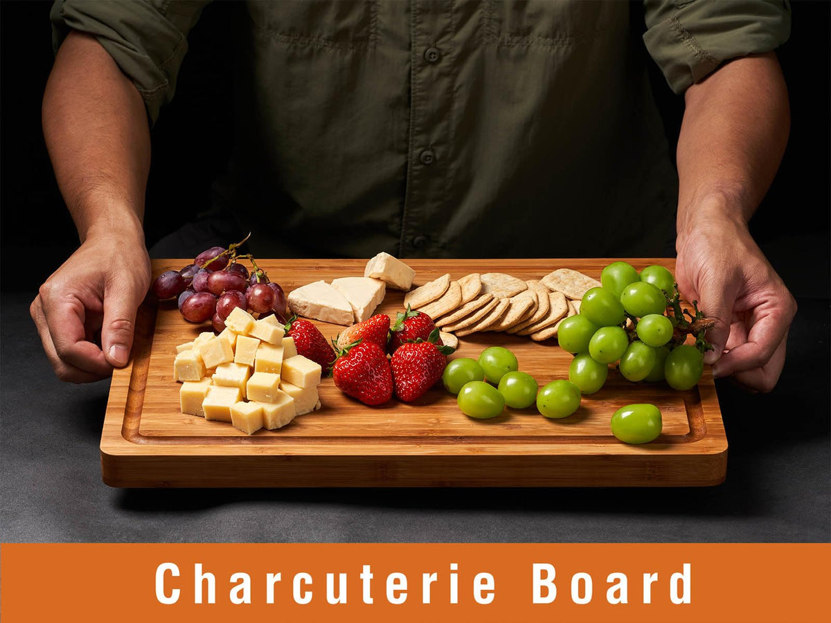 Allsum charcuterie board with natural grain ideal for cheese platters.