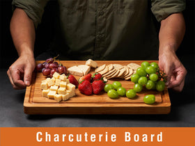 Allsum charcuterie board with natural grain ideal for cheese platters.