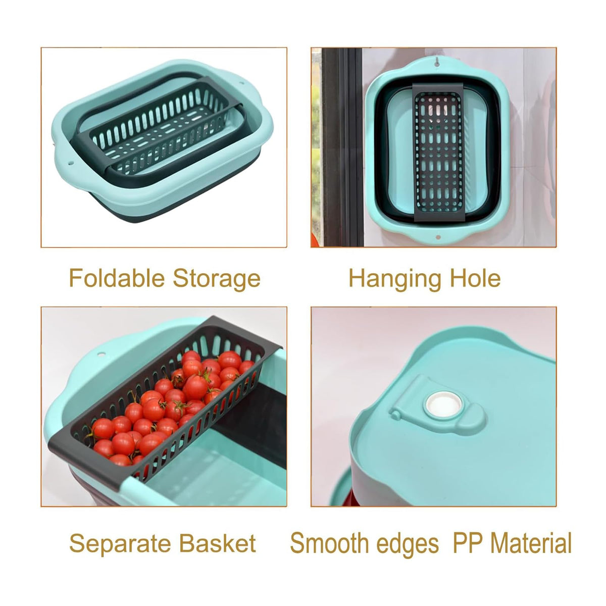Alltiett collapsible dish basin folded compactly for storage in RVs