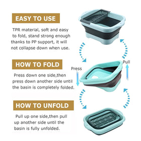 Alltiett dish basin with drain plug for easy water disposal after washing