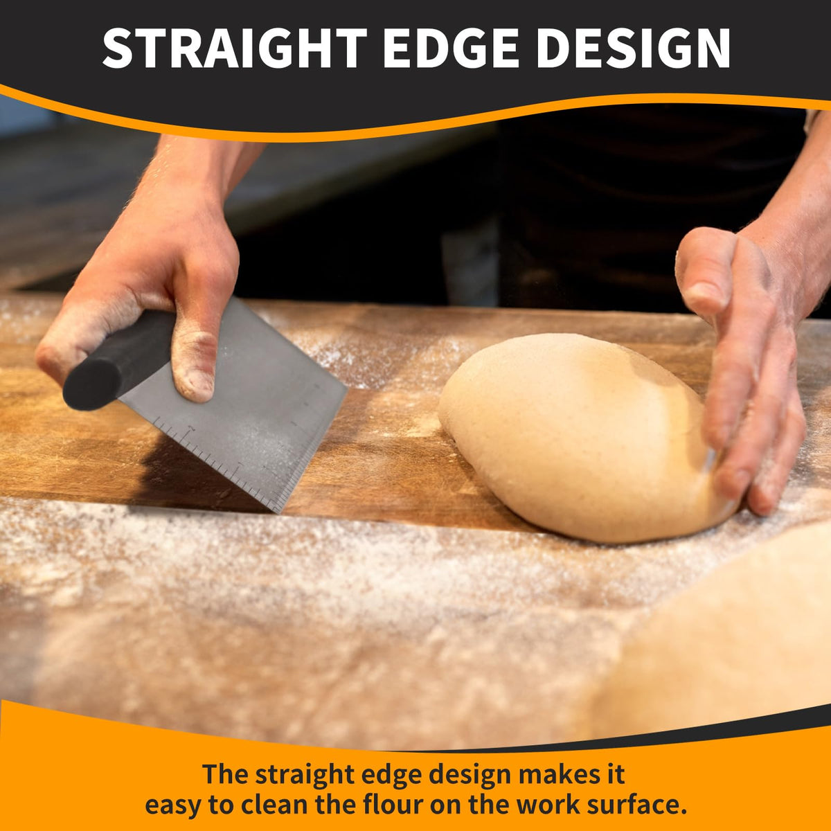 ALLTOP bench scraper includes a conversion chart for quick baking references.