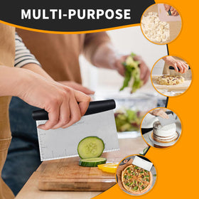 ALLTOP bench scraper serves multiple roles from dough knife to cake smoother.