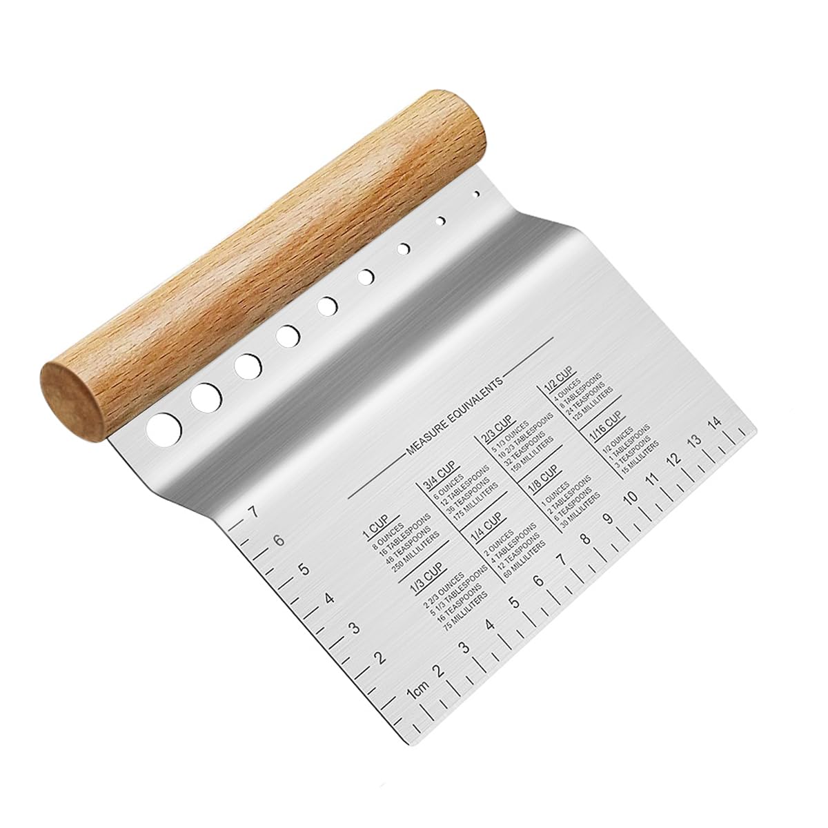 ALLTOP dough bench scraper with stainless steel blade and wooden handle for precise dough cutting