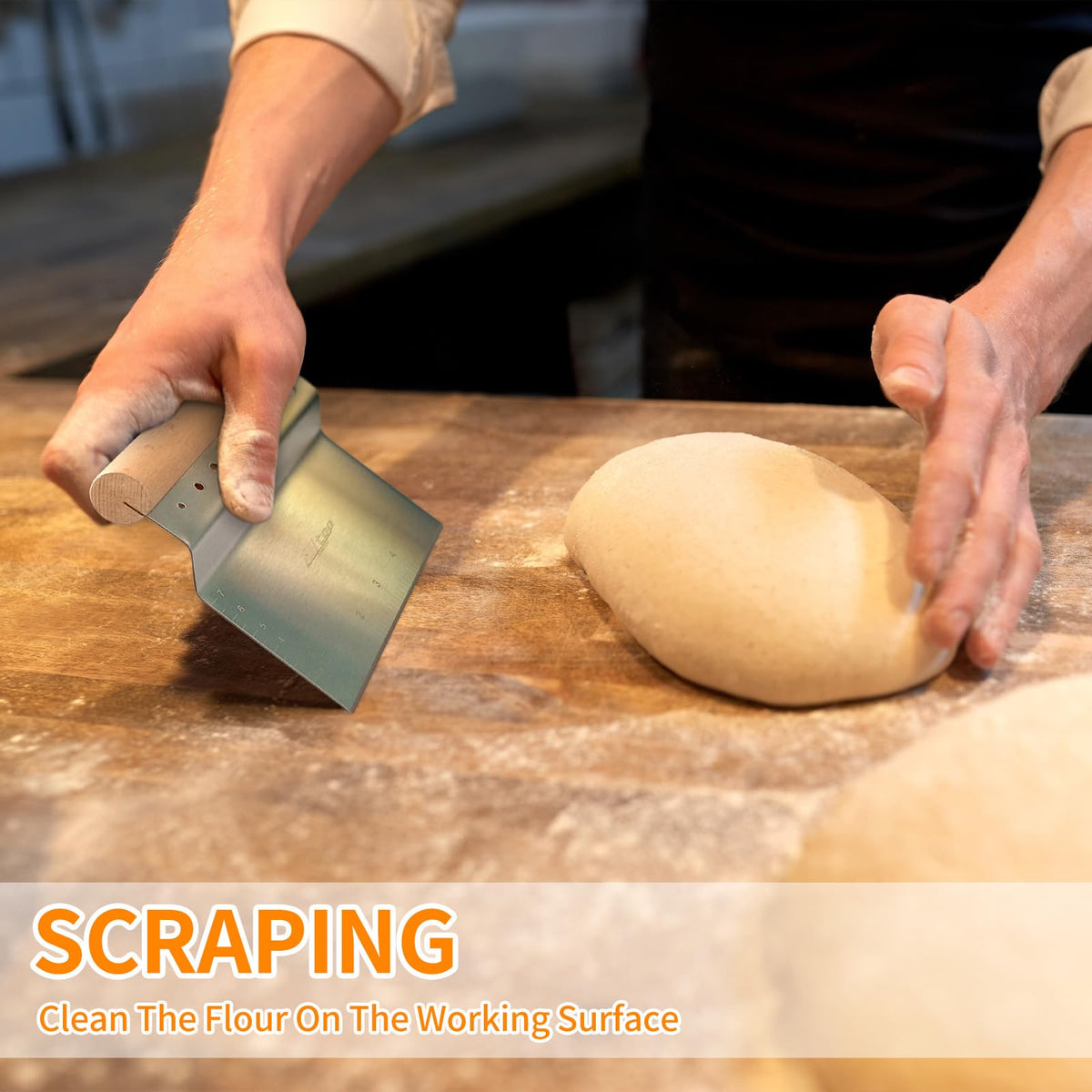 ALLTOP bench scraper resists wear for reliable kitchen tool