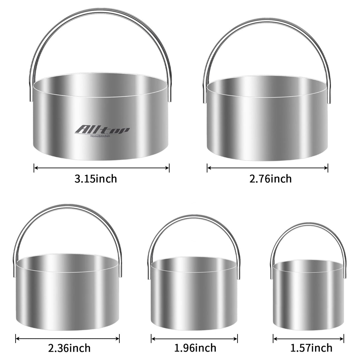 Alltop multi-size cookie cutters include 4-5-6-7-8 cm for versatility.