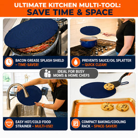 Allumerous dishwasher-safe splash guard cleans quickly after frying
