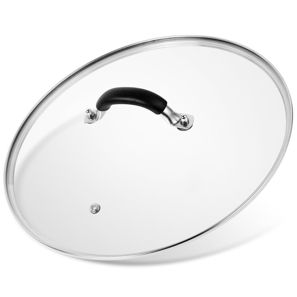 ALLWIN 12-inch lid with tempered glass and steam vent for easy monitoring while cooking