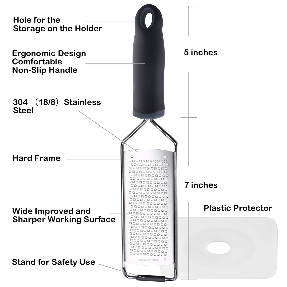ALLWIN-HOUSEWARE W 8-inch grating surface ideal for larger fruits and cheeses.