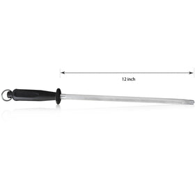 ALLWIN-HOUSEWARE W carbon steel honing rod offers durable long-term edge care.