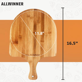 ALLWINNER pizza peel dimensions highlight compact 16.5-inch length for easy storage.