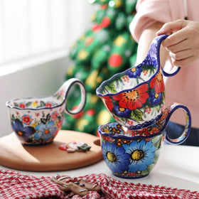 ALMA ceramic soup bowl with loop handle, microwave safe and durable.