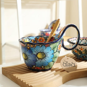 ALMA handpainted bowl dishwasher-safe, easy cleanup after meals