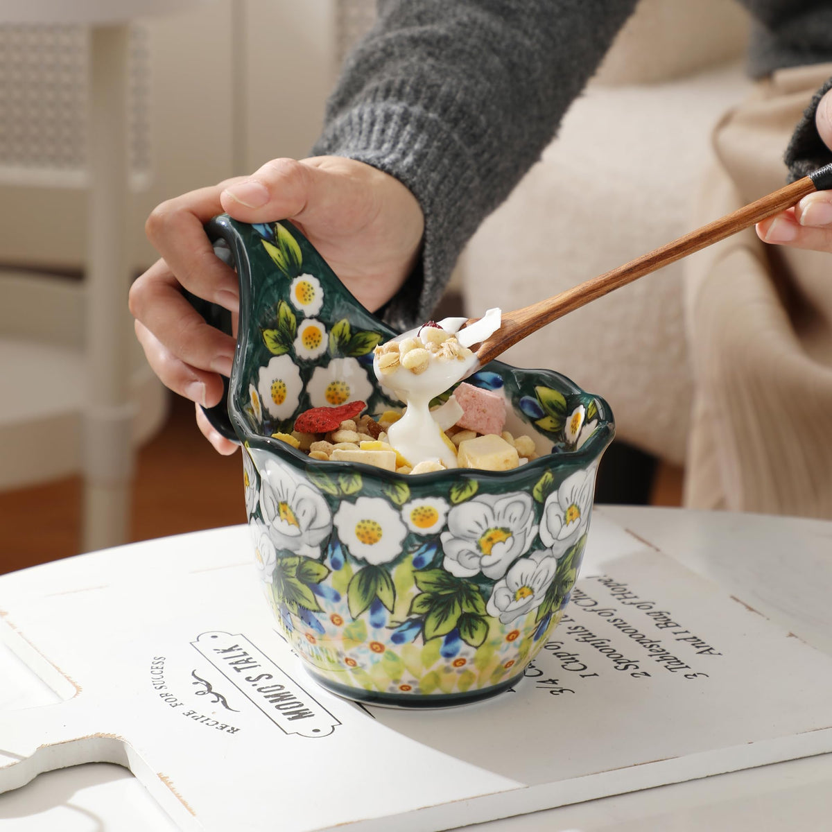 ALMA scalloped-edge soup bowl adds vintage charm to kitchen decor.