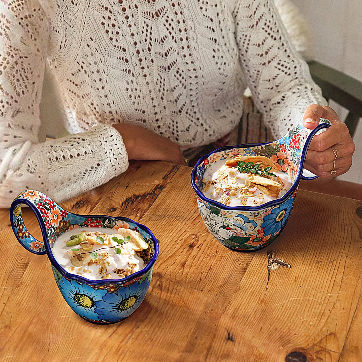 ALMA Wildflower Waltz microwavable ceramic bowl for quick meals