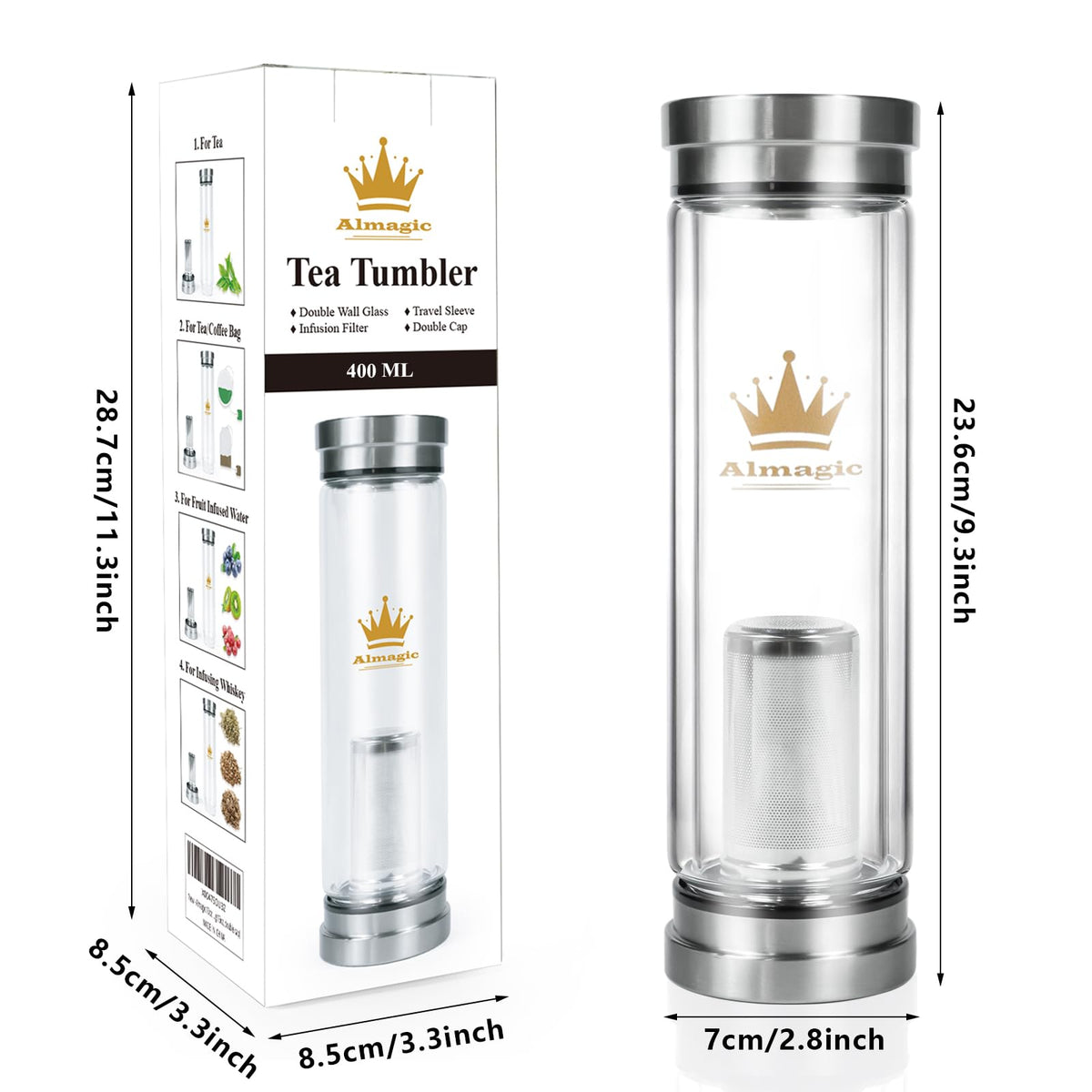 Almagic filter-cap infuser maintains leaves inside and eases cleaning