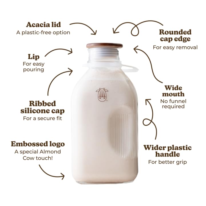 Almond Cow durable, easy-to-clean milk bottle for everyday use.