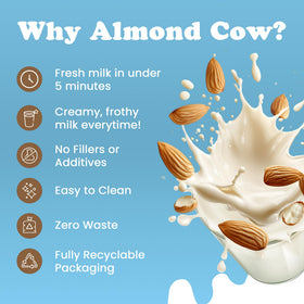 Family-friendly Almond Cow kit in a modern kitchen.