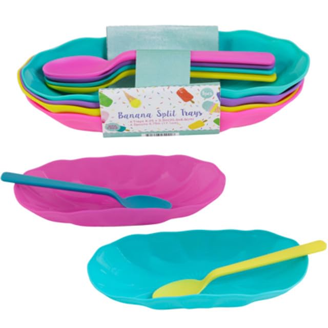 Alo Creations color matching spoons complement the banana split boats for ice cream socials.