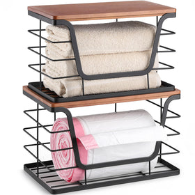 ALOCEO 2-pack stackable storage bins with lids front view for organized kitchen storage