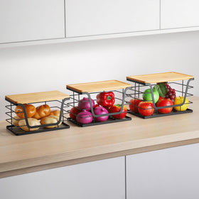 ALOCEO stackable design bins with lids; space-saving under-sink organization