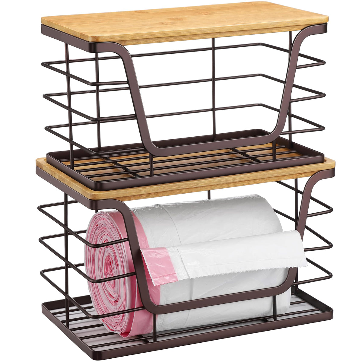 ALOCEO two-size baskets under sink ready for bags and odds ends
