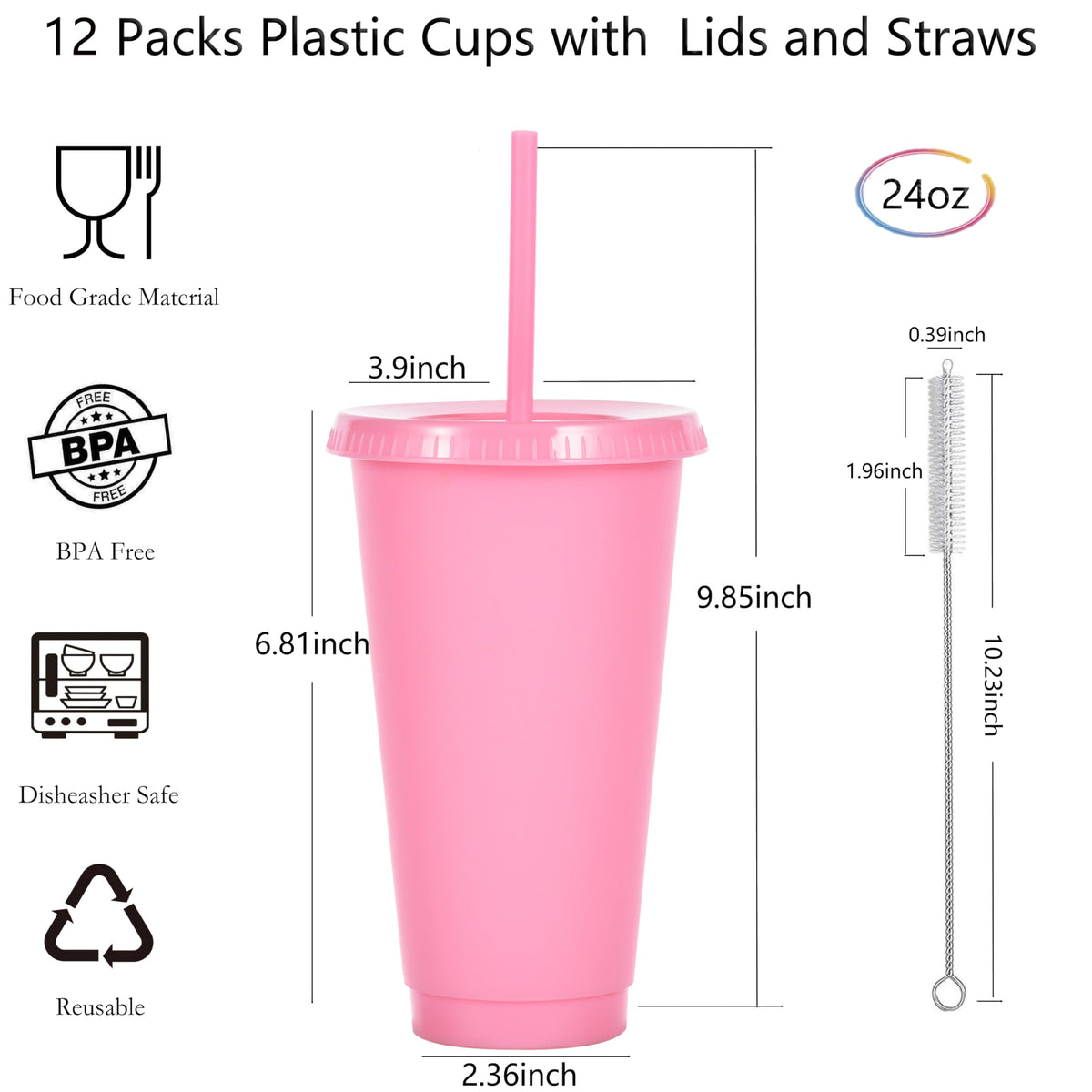 Alohastarttg 24oz tumbler showcases BPA-free plastic for cold beverages.