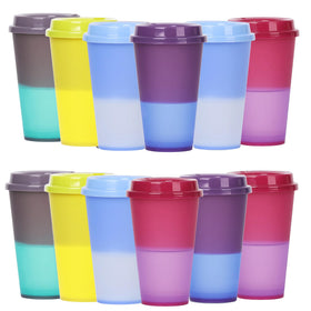 Alohastarttg color-changing coffee cups with lids for hot beverages on the go.