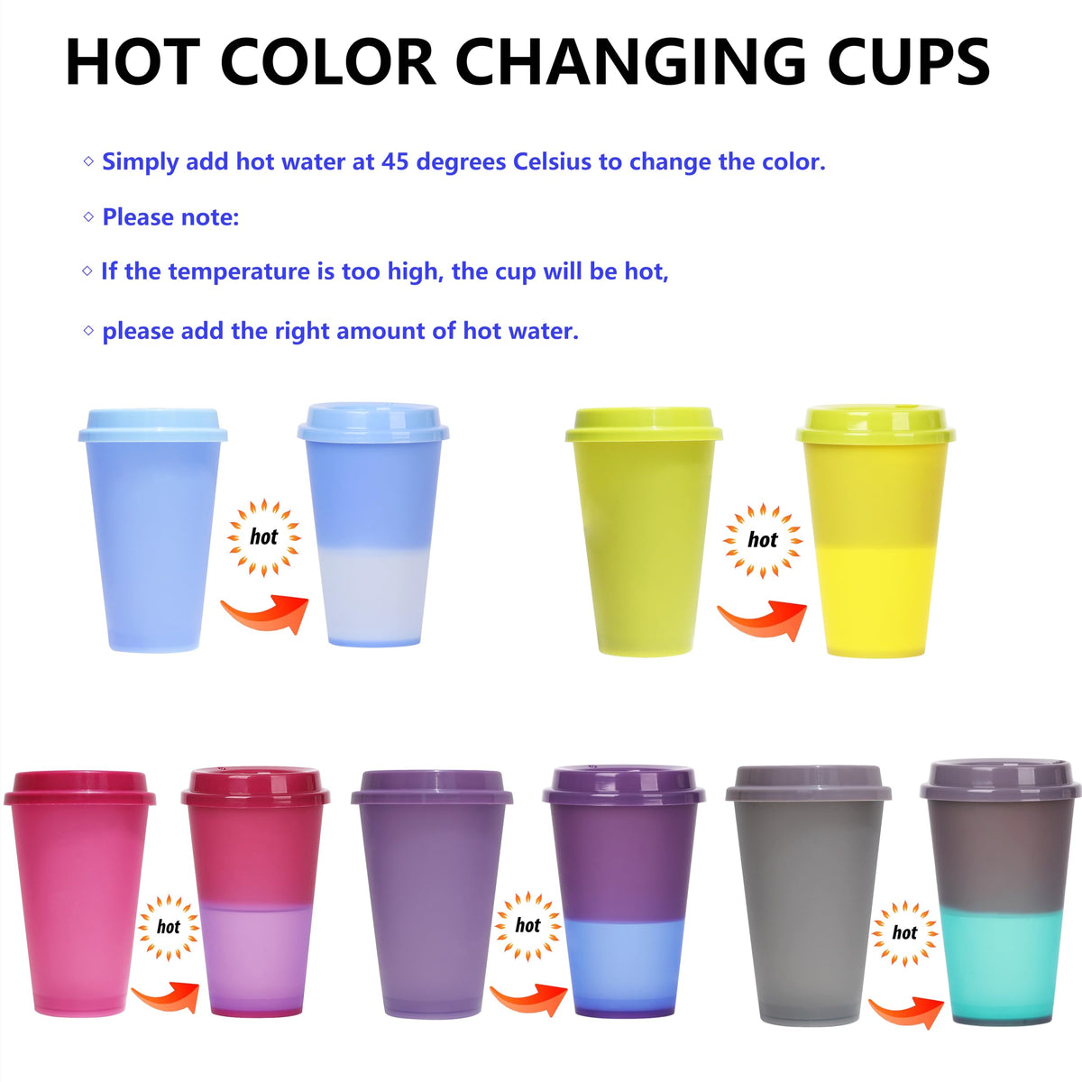 Alohastarttg dishwasher-safe color-change cups simplify cleanup after gatherings.