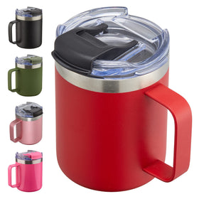 ALOUFEA 12oz insulated mug with handle keeps drinks hot or cold on the go.