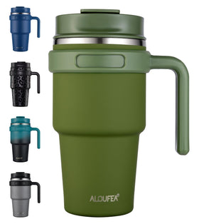 ALOUFEA 20oz coffee mug with handle for easy gripping and on-the-go use.