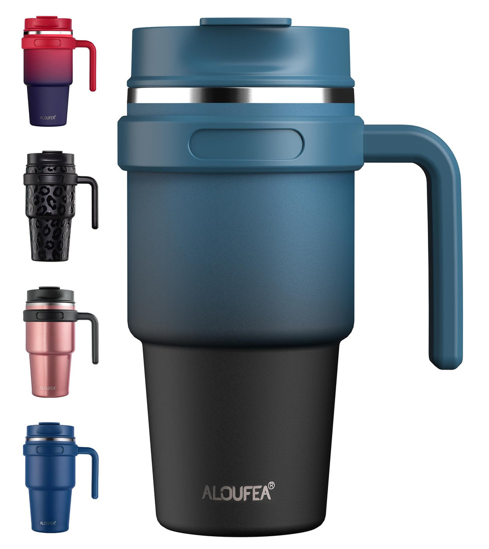 ALOUFEA 20 oz insulated mug with handle ready for daily coffee on the go