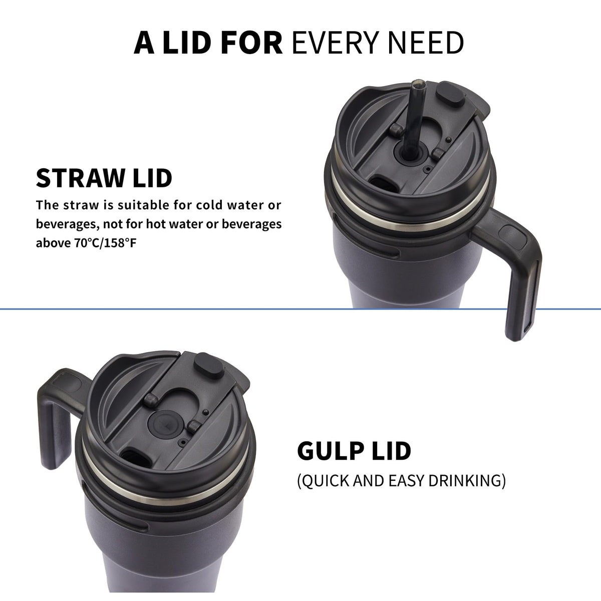 ALOUFEA 2 in 1 lid offers sip and straw options for versatile sipping
