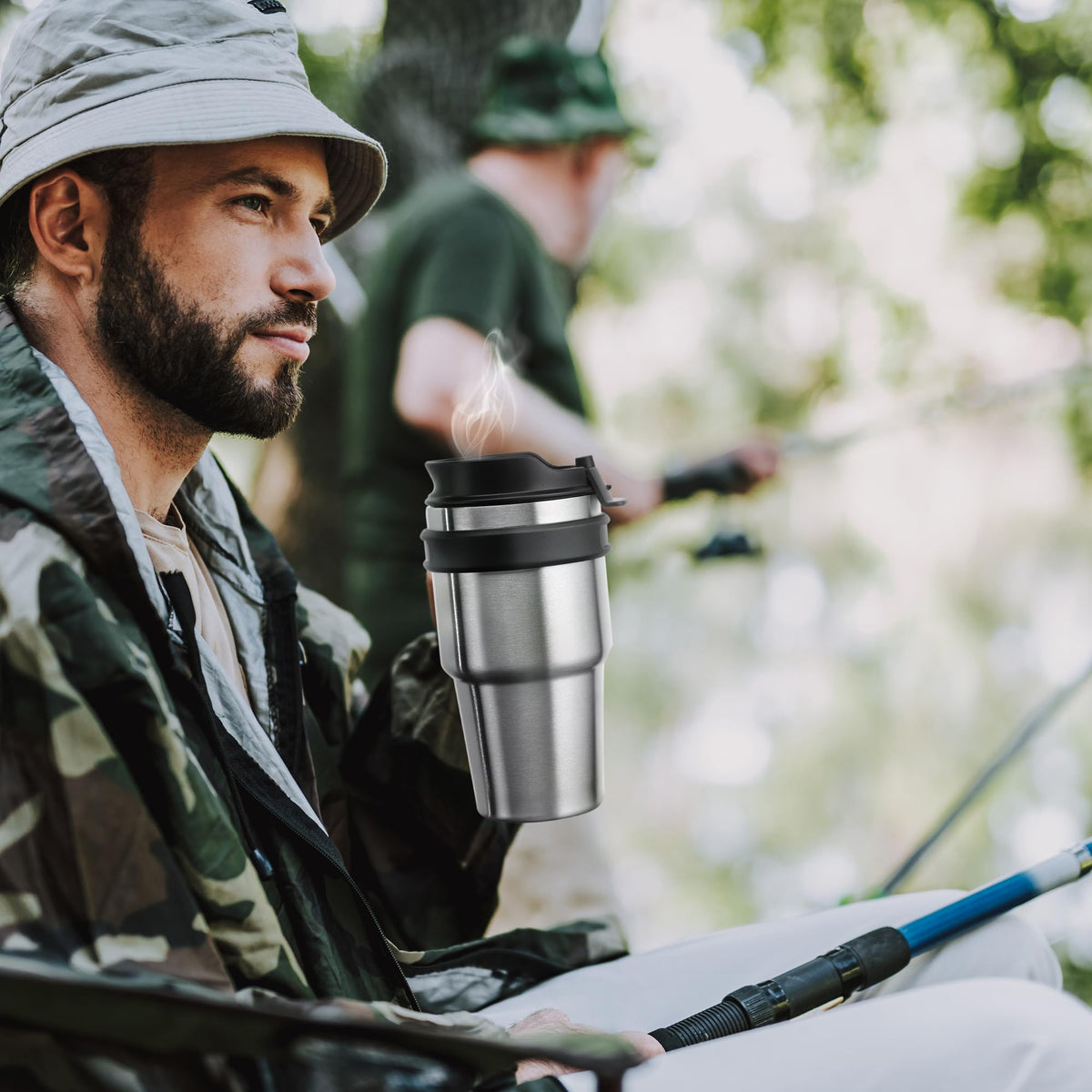 ALOUFEA army green finish mug for durable daily use.