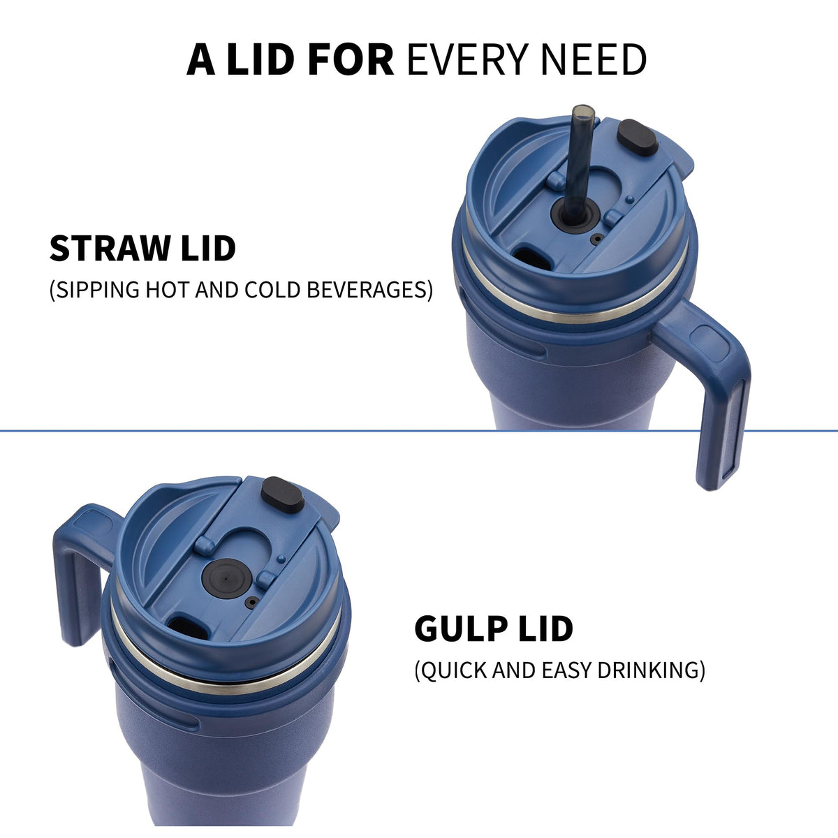 ALOUFEA double-wall vacuum insulation keeps hot or cold beverages longer.