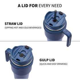 ALOUFEA double-wall vacuum insulation keeps hot or cold beverages longer.