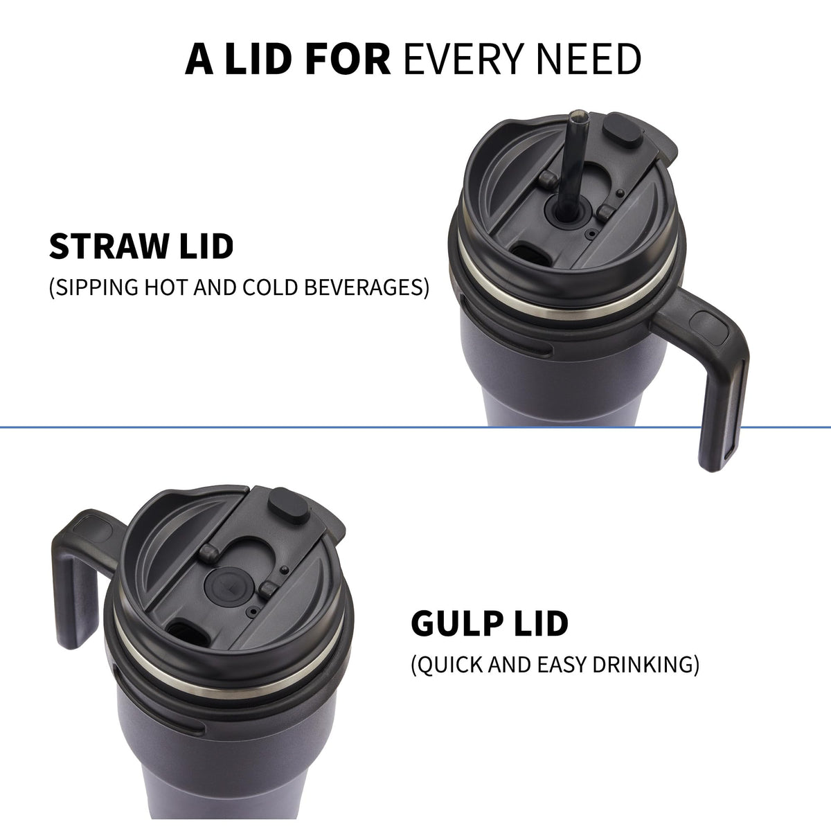 ALOUFEA double-wall vacuum insulation preserves hot or cold drinks longer.