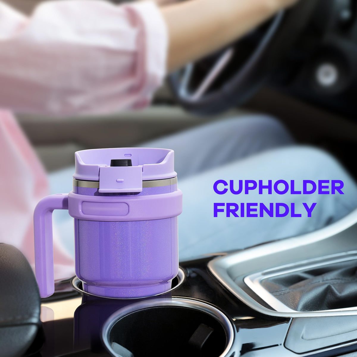 ALOUFEA ergonomic handle makes one handed sipping easy