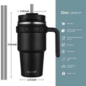ALOUFEA stainless steel tumbler Indigo Black keeps beverages at optimal temperature