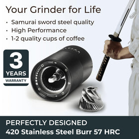 ALPACA VENTURES stainless steel conical burr ensuring consistent grind