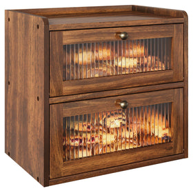 Alpeir double-layer bread box with acrylic window keeps bread visible and accessible.