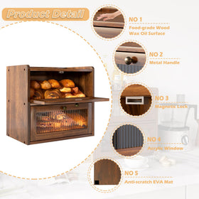 Alpeir magnetic door enables quick, one-handed access to bread.