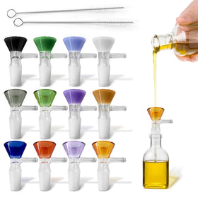 ALPENKOK 12-pack 14mm glass funnel with handle for steady, spill-free pouring.
