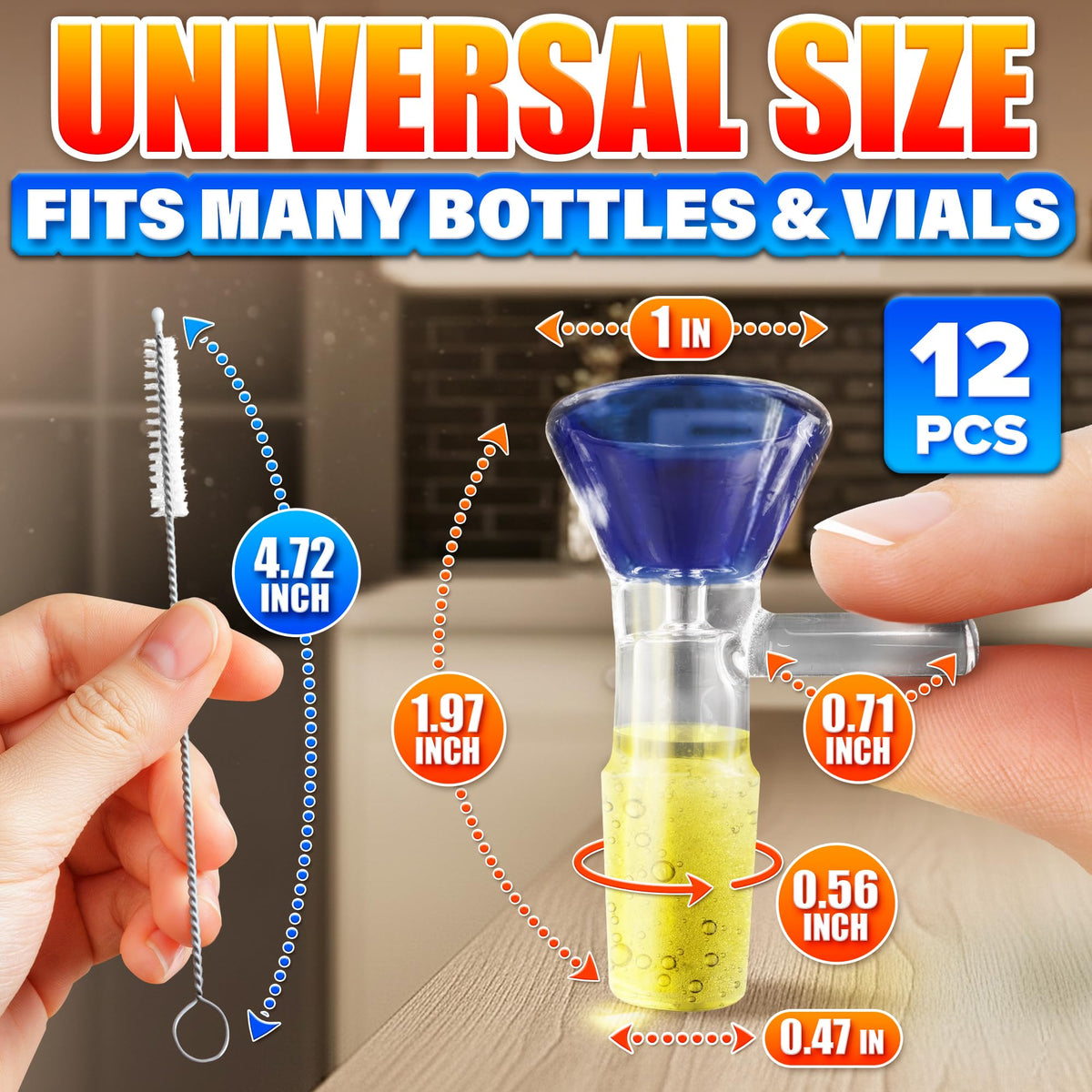 ALPENKOK glass funnel with colorful tops set helps identify contents quickly.