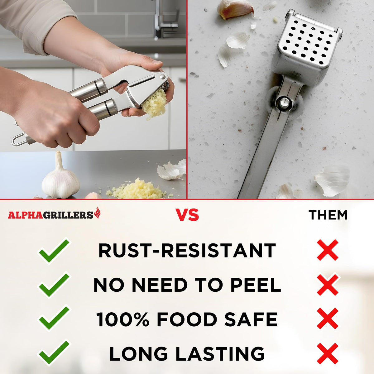 Alpha Grillers cleaning brush included for easy residue removal.