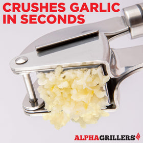 Alpha Grillers silicone garlic peeler helps remove skins quickly.
