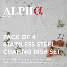 ALPHA LIVING chafing dish with full-size pan tray keeps food warm.